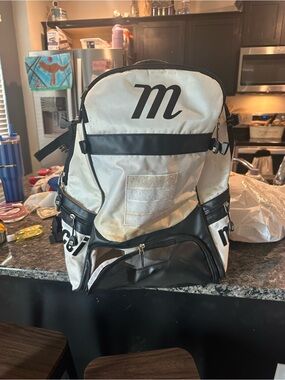 Mizuno White and Black Baseball Backpack